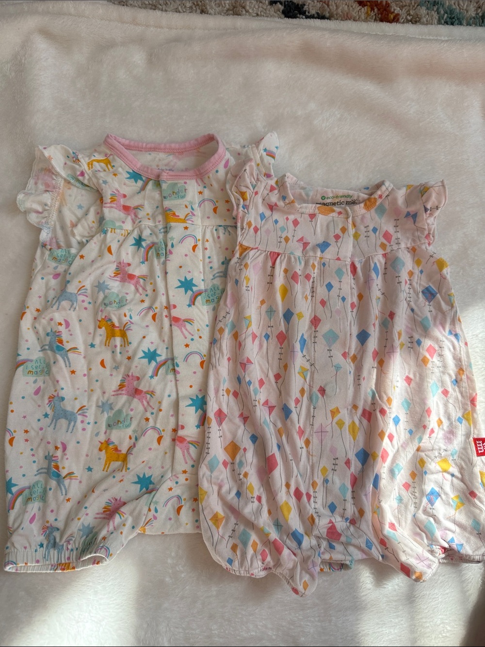 Two Magnetic Me Bubble Rompers